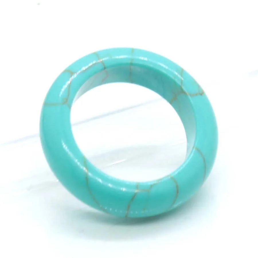 Naturtal Healing Crystal Stone Band Rings For Women Amethyst Rose Quartz Lapis Lazuli Labradorite Dainty Finger Ring Jewellery (GoldenCity)