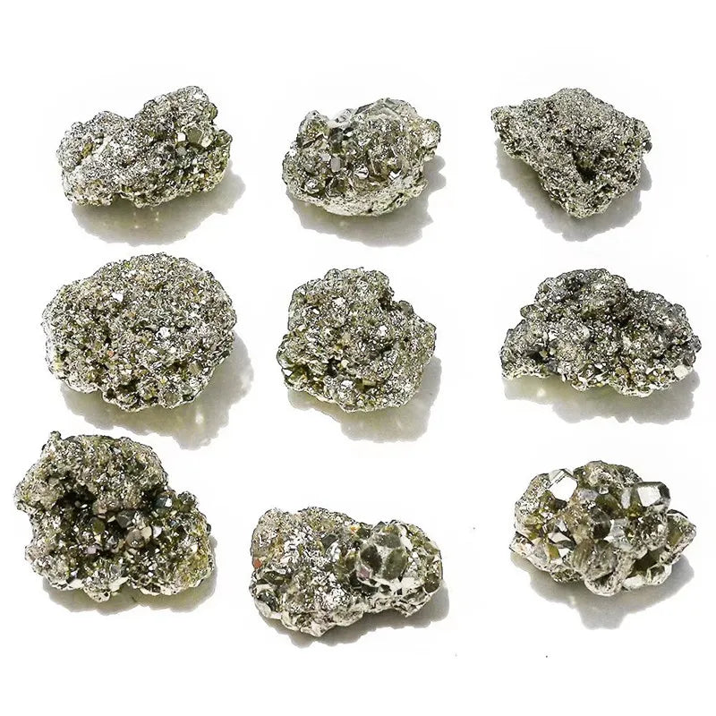 1pcs High Quality Natural Peru Pyrite Ore Stone Crystal Mineral Specimen Pyrite Cube Cluster Energy Home Decoration (GoldenCity)