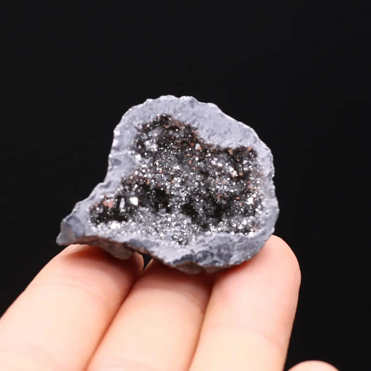 8PCS/Box Titanium Coated Natural Crystal Cluster Electroplated Agate Geode, Energy Balance Reiki Wicca Home Decor (GoldenCity)