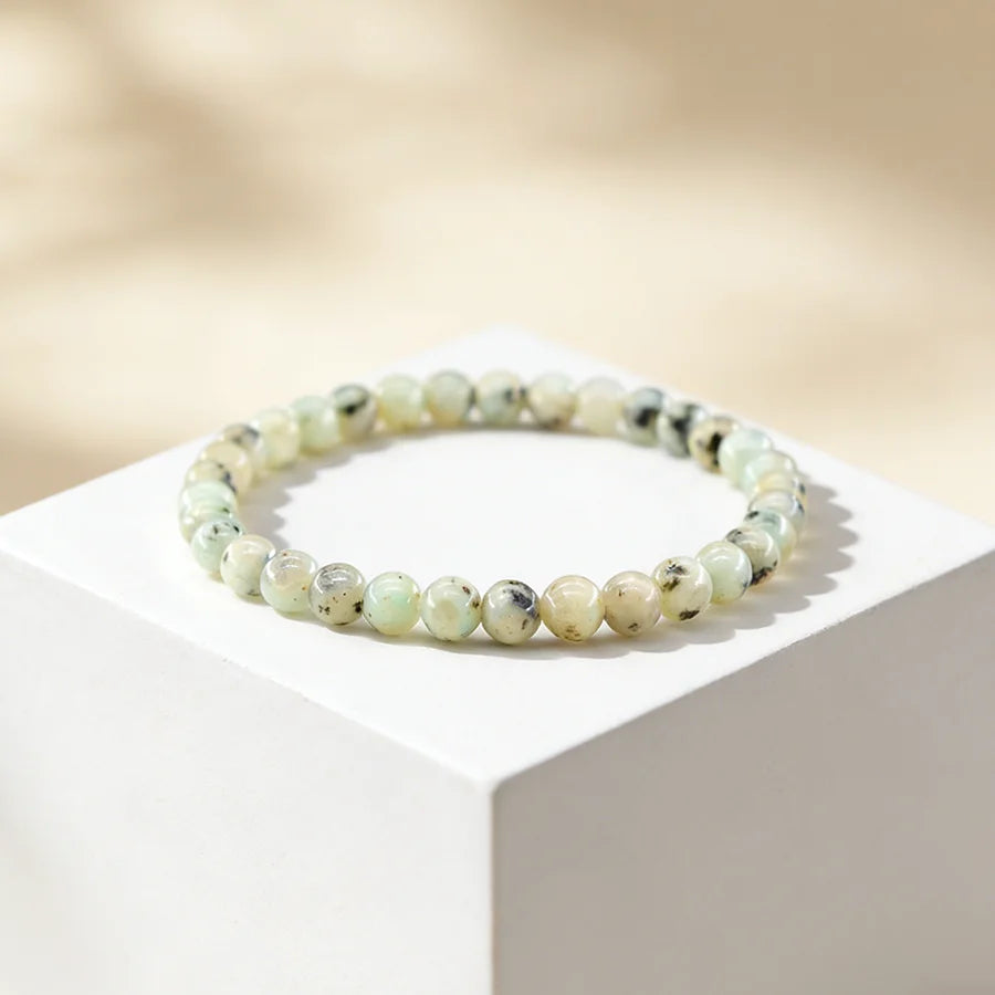 Natural Green Spot Stone Beads Elastic Bracelet Moss Agates Green Aventurine Amethyst Rose Quartzs Bracelet Bangle For Women Men (GoldenCity)