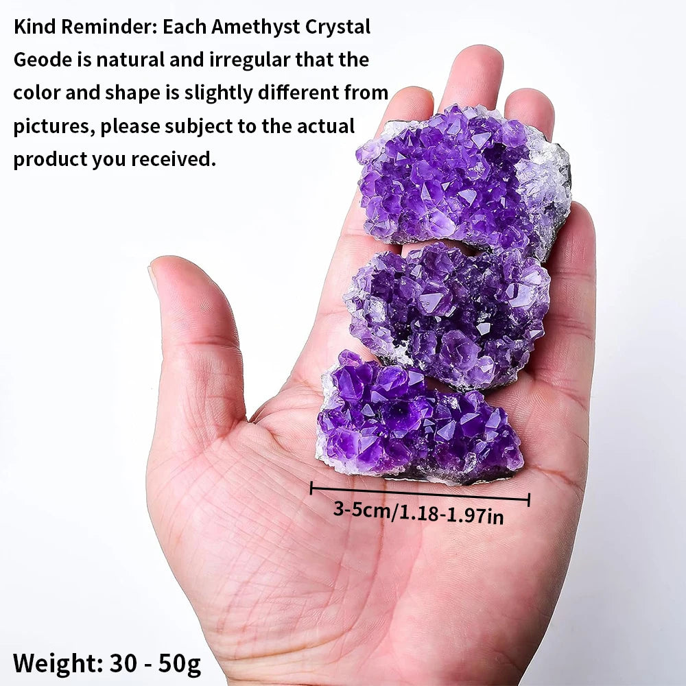 Golden City Energy – Natural Amethyst Crystal Cluster 30-70g Natural Amethyst Geode Cave Healing Crystal Stones Rock Cluster Druzy Witchcraft Raw Amethyst Gemstone Specimen (GoldenCity)