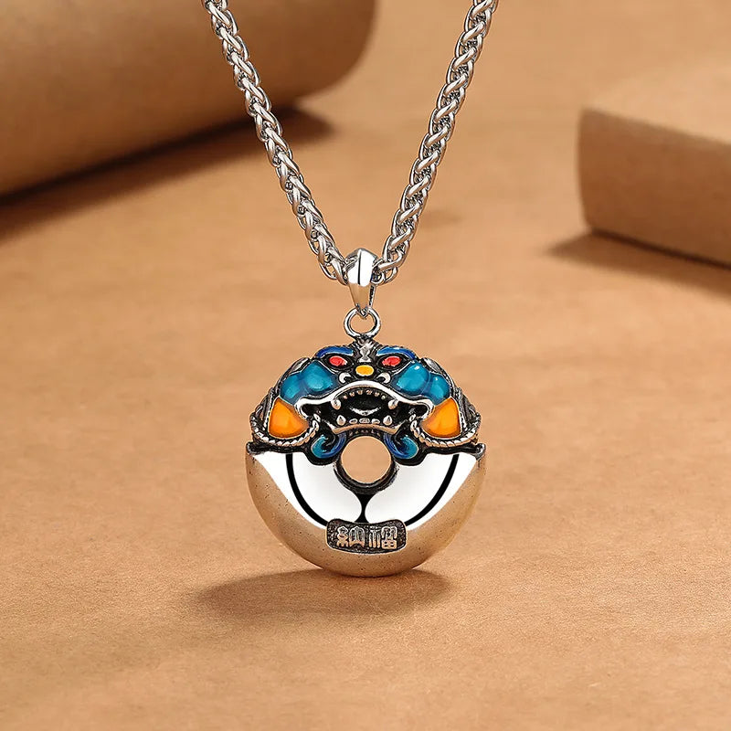 Blessing Wealth Animal Pixiu Pendant For Men Jewelry Lucky Relief Divine Beast Necklace Male Choker Accessories (GoldenCity)
