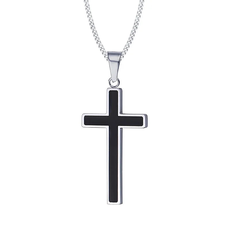 Classic Cross Necklace Men,Minimalist Stainless Steel Christianity Faith Pendant Jewelry,Prayer Gift for Him  (GoldenCity)