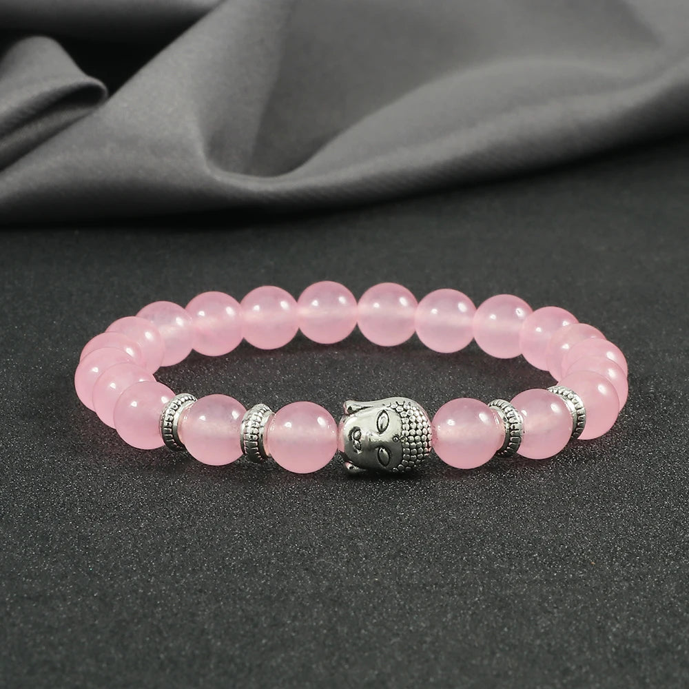 Reiki Tiger Eyes Beaded Buddha Bracelet Natural Stone Bracelet Elastic Rosary Men Women Prayer Charm Yoga Jewelry Gift Pulseras  (GoldenCity)