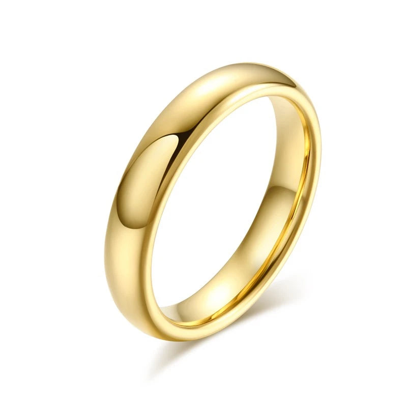 Anti Scratch Tungsten Wedding Rings for Women Men Simple Classic Wedding Bands for Couples Basic Jewelry  (GoldenCity)
