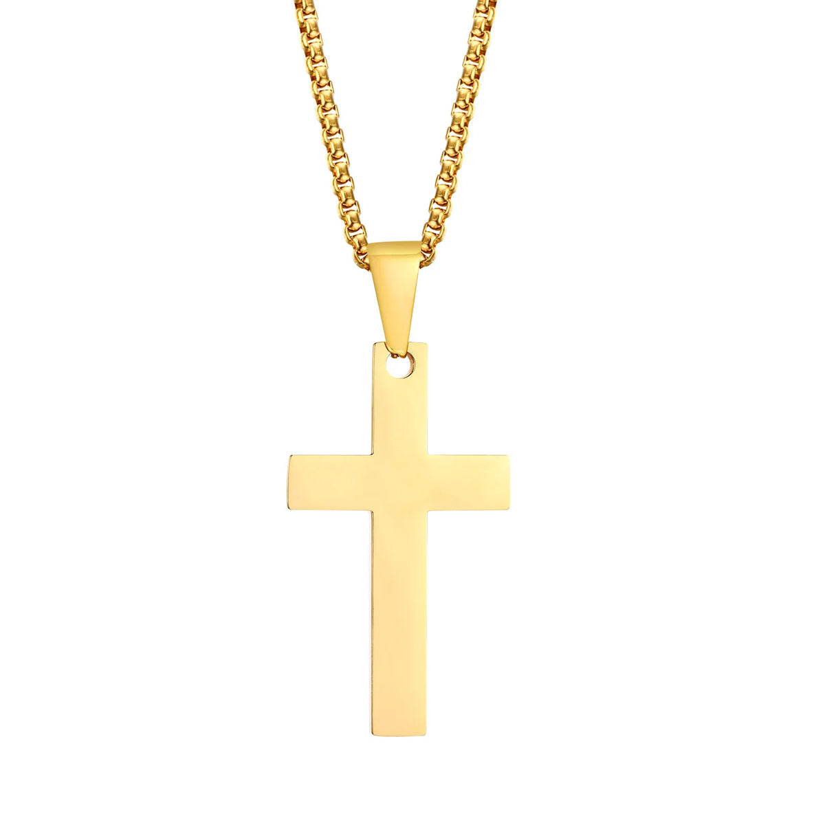 Minimalist Cross Necklaces Faith Pendant,Simple Stainless Steel Christian Prayer Religious Women Men Jewelry,Car Pendant  (GoldenCity)