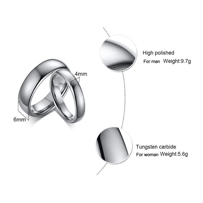 Anti Scratch Tungsten Wedding Rings for Women Men Simple Classic Wedding Bands for Couples Basic Jewelry  (GoldenCity)