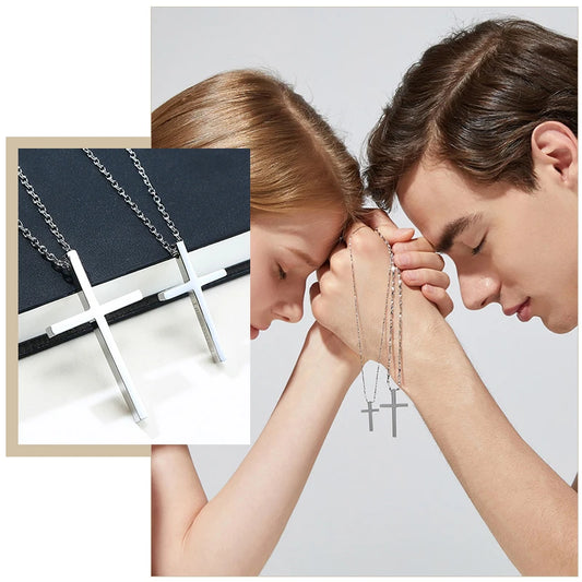 Simple Stainless Steel Cross Pendant Necklaces for Women, Prayer Religious Choker Collar Christian Gift Jewelry  (GoldenCity)