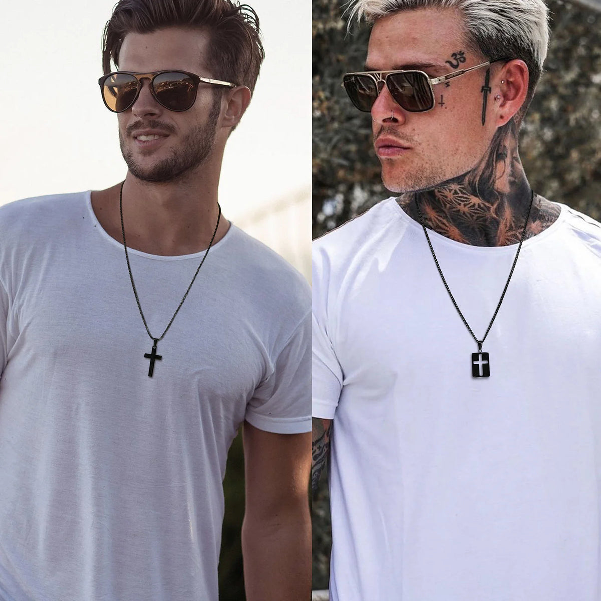 Minimalist Cross Necklaces Faith Pendant,Simple Stainless Steel Christian Prayer Religious Women Men Jewelry,Car Pendant  (GoldenCity)