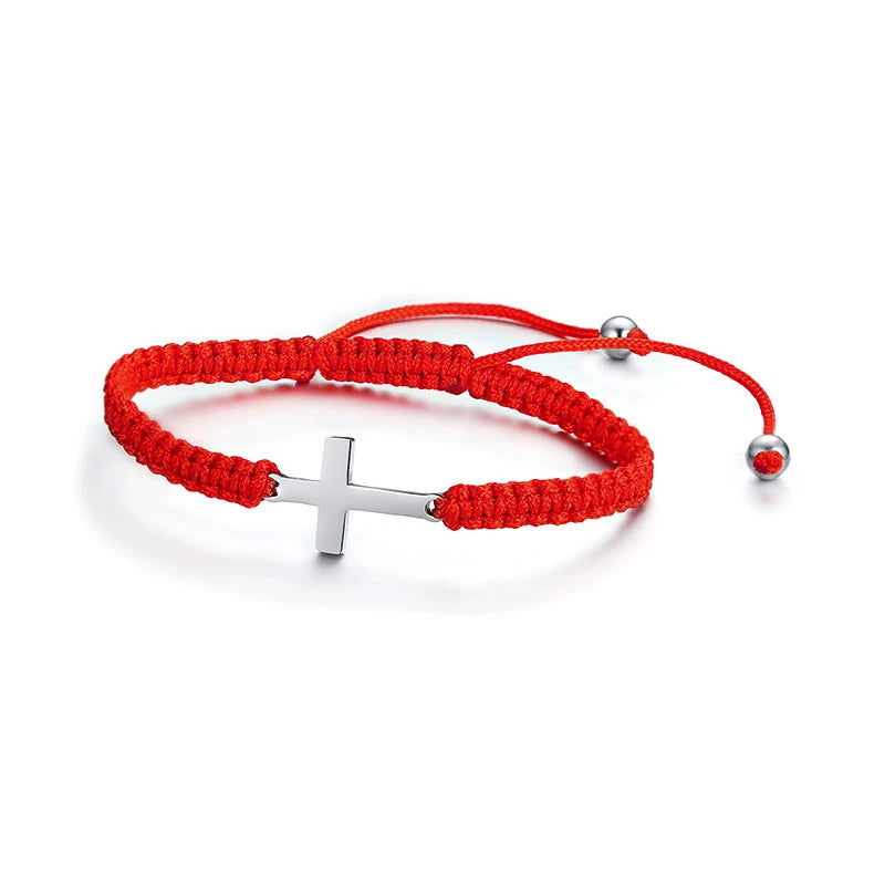 Handmade Unisex Cross Charm Bracelets for Men Women Braided Lucky Chinese Knot Bracelet Waterproof Adjustable Sport Jewelry  (GoldenCity)
