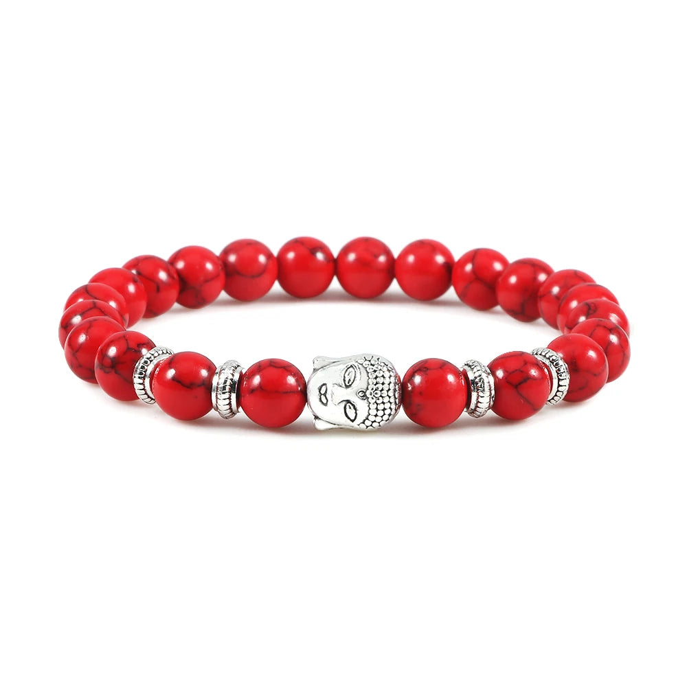 Reiki Tiger Eyes Beaded Buddha Bracelet Natural Stone Bracelet Elastic Rosary Men Women Prayer Charm Yoga Jewelry Gift Pulseras  (GoldenCity)