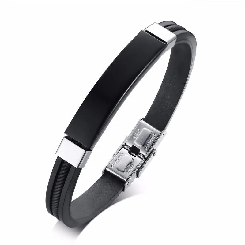 Cross Bible Verse Quotes Bracelets for Men Soft Silicone Bangle Comfort Wear Male Jesus Christ Faith Prayer Pulseira  (GoldenCity)