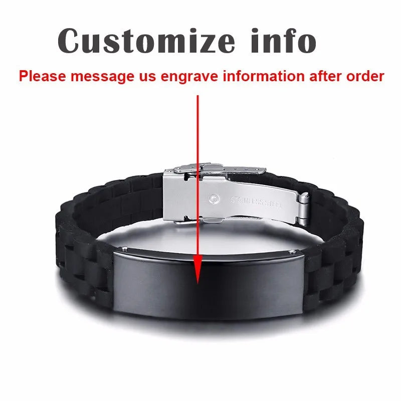 Religious Cross Jesus Scripture Quote Christian Bible Verse Inspiring Faith Silicone Bracelets for Men Personalize Gift  (GoldenCity)