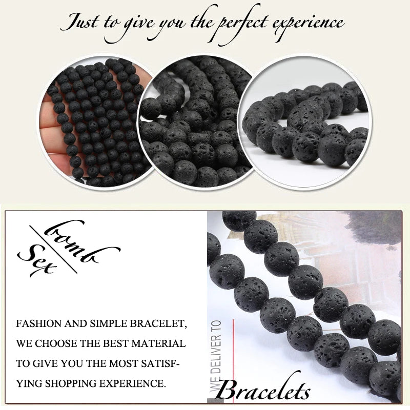 Healing  Buddha Head Prayer Volcanic Lava Natural Stone Strand Bead Bracelet For Men Black Beaded Yoga Women armband Jewelry  (GoldenCity)