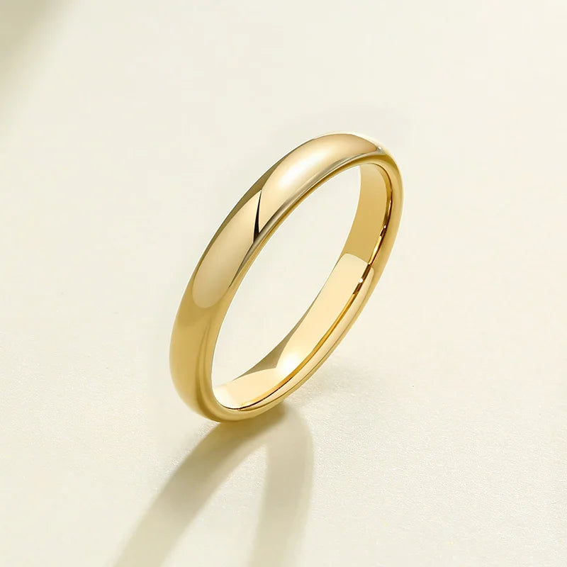Anti Scratch Tungsten Wedding Rings for Women Men Simple Classic Wedding Bands for Couples Basic Jewelry  (GoldenCity)