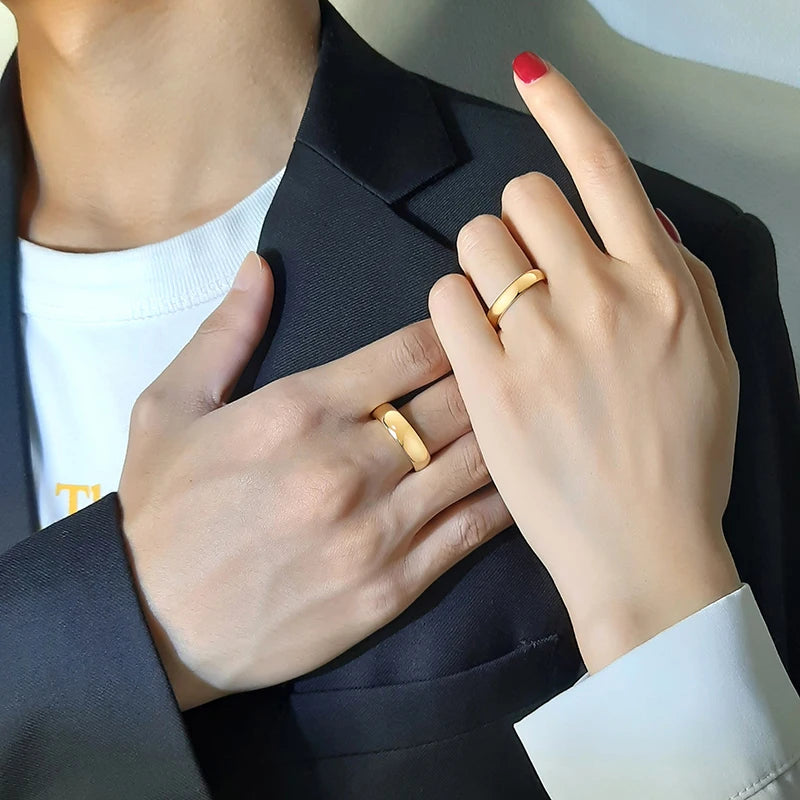Anti Scratch Tungsten Wedding Rings for Women Men Simple Classic Wedding Bands for Couples Basic Jewelry  (GoldenCity)