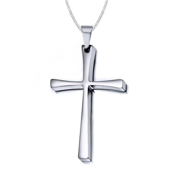 Classic Cross Necklace Men,Minimalist Stainless Steel Christianity Faith Pendant Jewelry,Prayer Gift for Him  (GoldenCity)