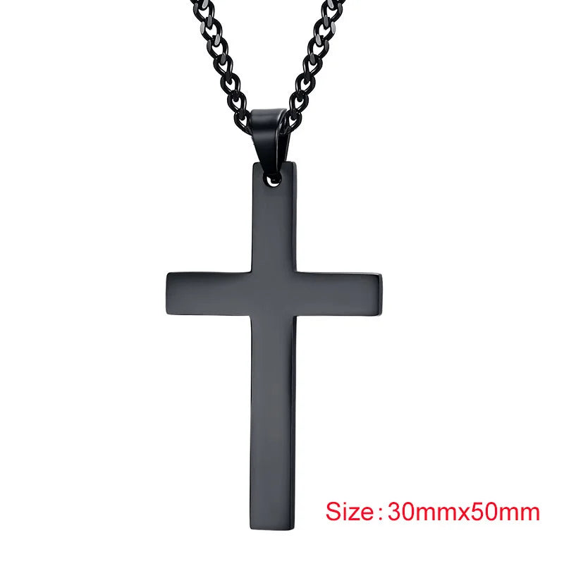 Classic Cross Necklace Men,Minimalist Stainless Steel Christianity Faith Pendant Jewelry,Prayer Gift for Him  (GoldenCity)