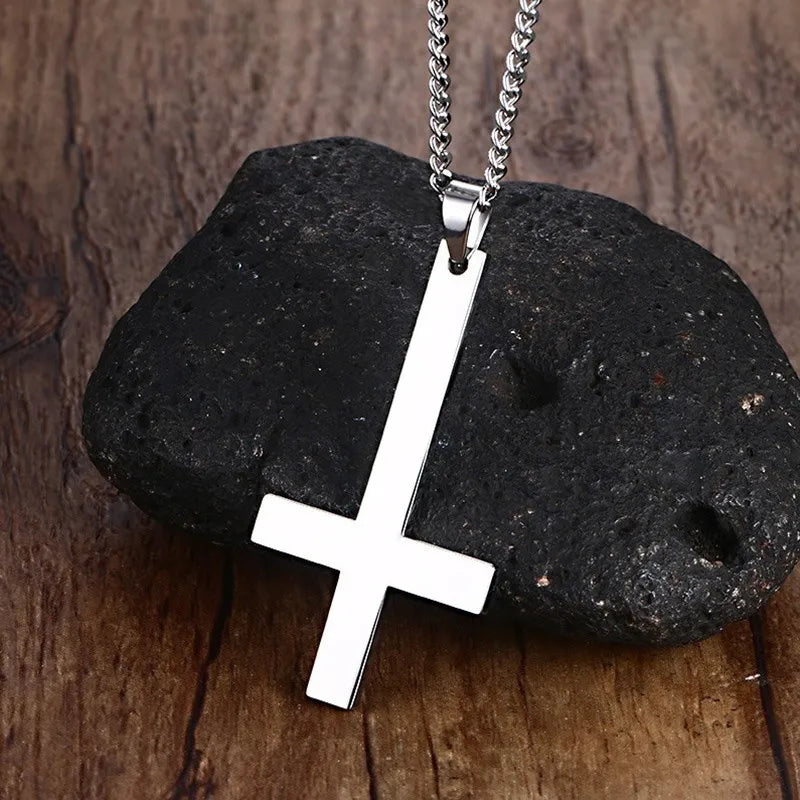 Classic Cross Necklace Men,Minimalist Stainless Steel Christianity Faith Pendant Jewelry,Prayer Gift for Him  (GoldenCity)