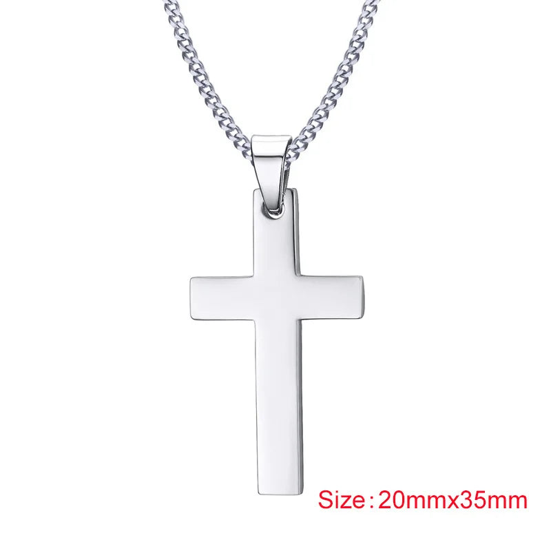 Classic Cross Necklace Men,Minimalist Stainless Steel Christianity Faith Pendant Jewelry,Prayer Gift for Him  (GoldenCity)