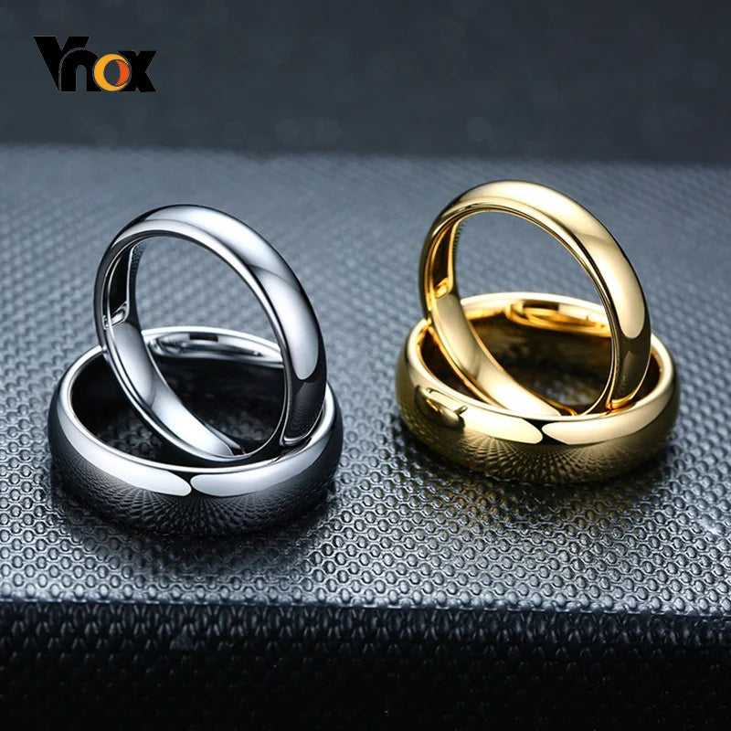 Anti Scratch Tungsten Wedding Rings for Women Men Simple Classic Wedding Bands for Couples Basic Jewelry  (GoldenCity)
