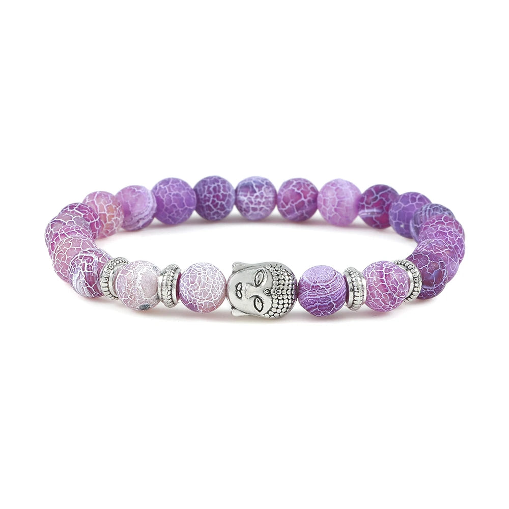 Reiki Tiger Eyes Beaded Buddha Bracelet Natural Stone Bracelet Elastic Rosary Men Women Prayer Charm Yoga Jewelry Gift Pulseras  (GoldenCity)