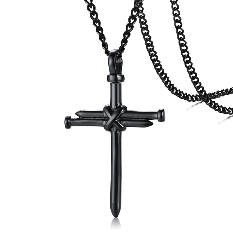 Classic Cross Necklace Men,Minimalist Stainless Steel Christianity Faith Pendant Jewelry,Prayer Gift for Him  (GoldenCity)