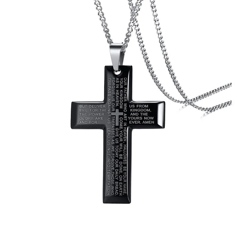 Classic Cross Necklace Men,Minimalist Stainless Steel Christianity Faith Pendant Jewelry,Prayer Gift for Him  (GoldenCity)