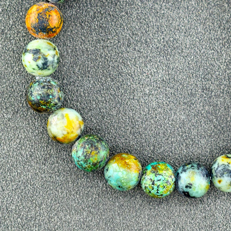 Handmade Real Natural Stone African Stone Beads Bracelet Men Yoga Mala Jewelry Green Moss Agates Beaded Bracelet Gift Wholesale  (GoldenCity)