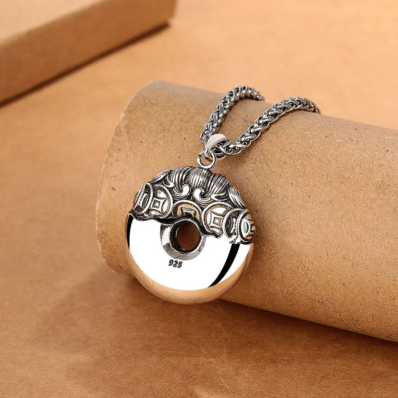 Blessing Wealth Animal Pixiu Pendant For Men Jewelry Lucky Relief Divine Beast Necklace Male Choker Accessories  (GoldenCity)