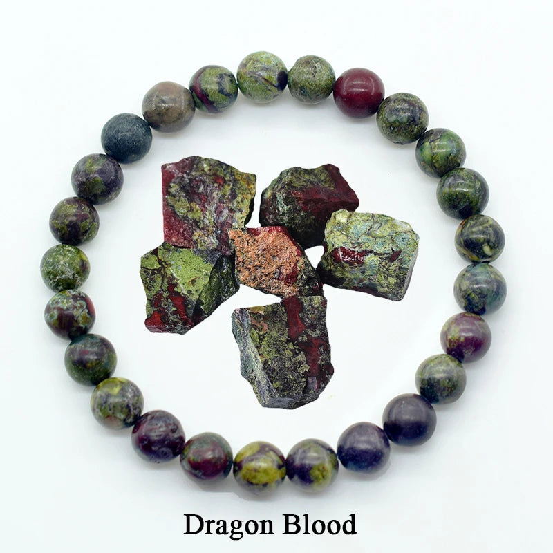 Real Natural Dragon Blood Stone Bracelet Homme Quartz Lava Tiger Eye Stone Beaded Reiki Yoga Healing Agates Jewelry for Men Gift  (GoldenCity)
