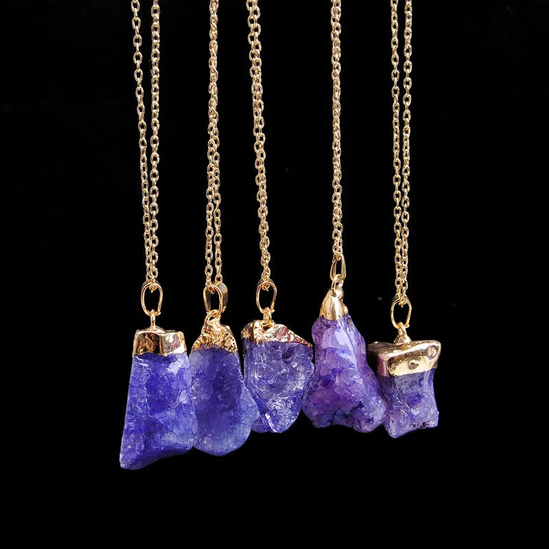 Irregular Amethyst Gemstone Necklace Healing Crystal Chakra Stone Women Birthday Gift Citrine Gemstone Necklace Healing Crystal  (GoldenCity)