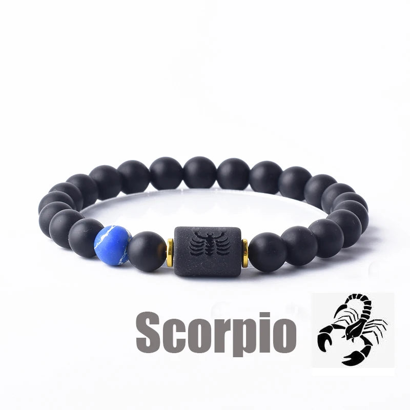 Zodiac Sign Bracelet Homme 12 Constellation Bangles Men Gemini Virgo Leo Libra Bracelet Women Friendship Gift Bracelet on Hand  (GoldenCity)