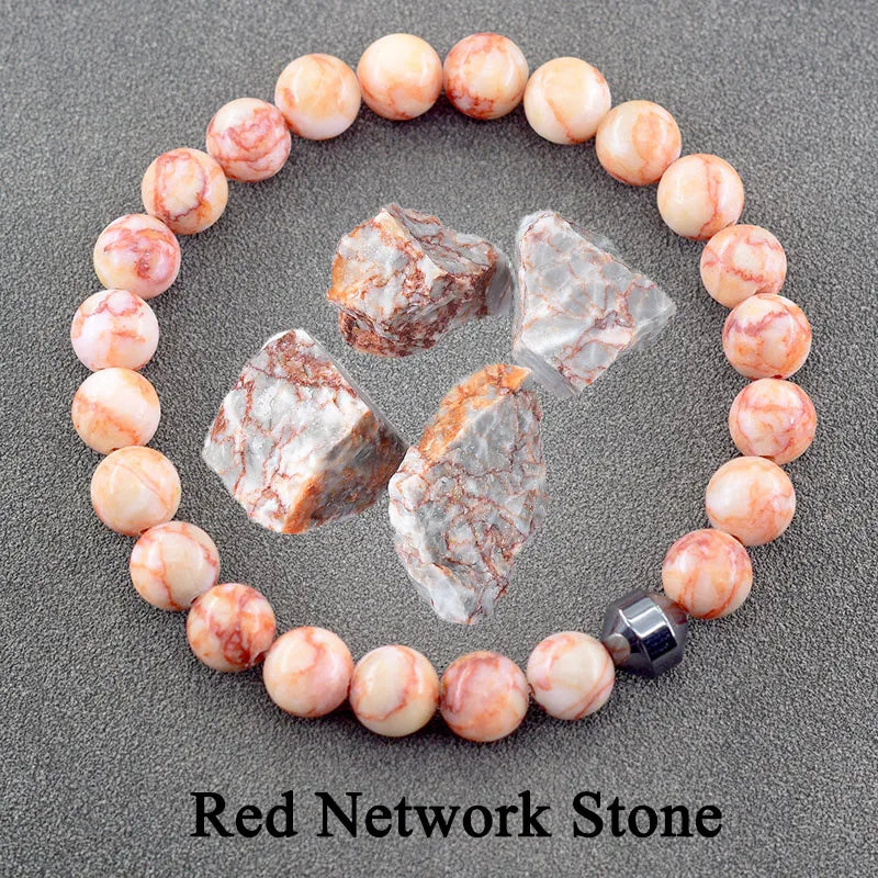 Genuine Natural Stone Bracelet Man Women Labradorite Red Tiger Eye Stone Bead Jewelry Hematite Cylinder Wristband Gift Wholesale  (GoldenCity)