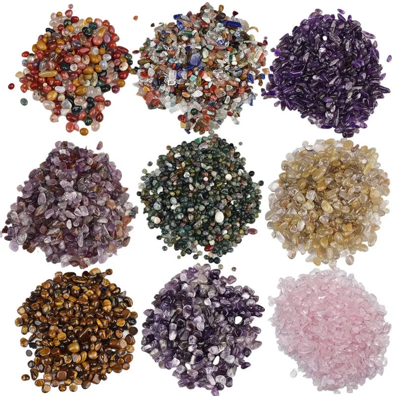 Natural Stones Gravel Crystals Chip Quartz Ore Minerals Reiki Healing Tumbled Agates Specimen Home Aquarium Fish Tank Decoration  (GoldenCity)
