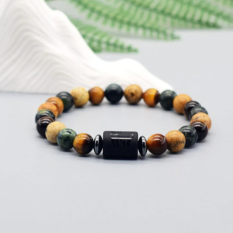 12 Constellation Signs Bracelet for Women Men 12 Zodiac Charm Bracelet Homme Capricorn Libra Leo Signs Jewelry on Hand Wholesale  (GoldenCity)