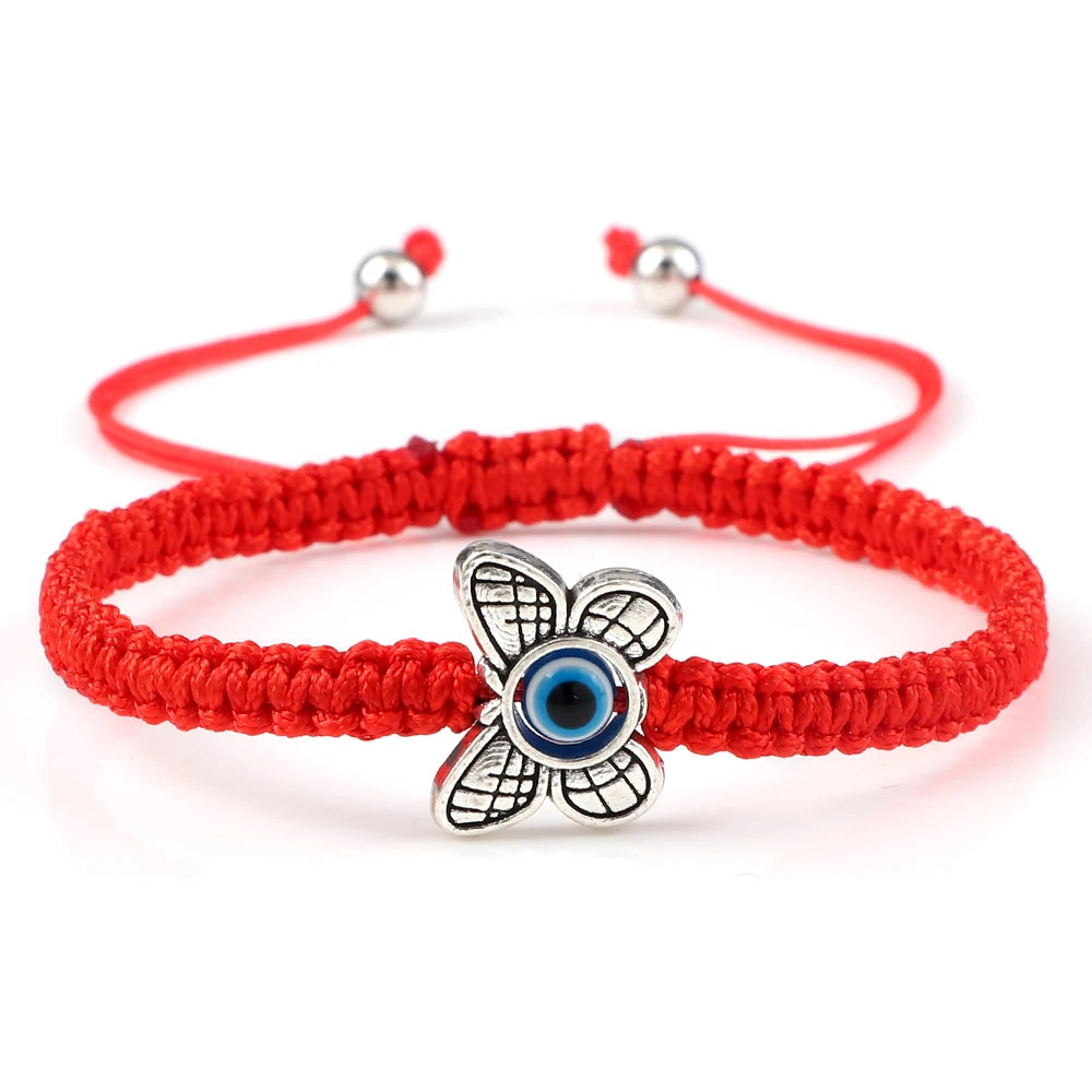 New Red Nylon Thread Evil Eye Braided Bracelet Women Men Vintage Butterfly Elephant Couple Bracelet Chain Jewelry Gift Wholesale  (GoldenCity)