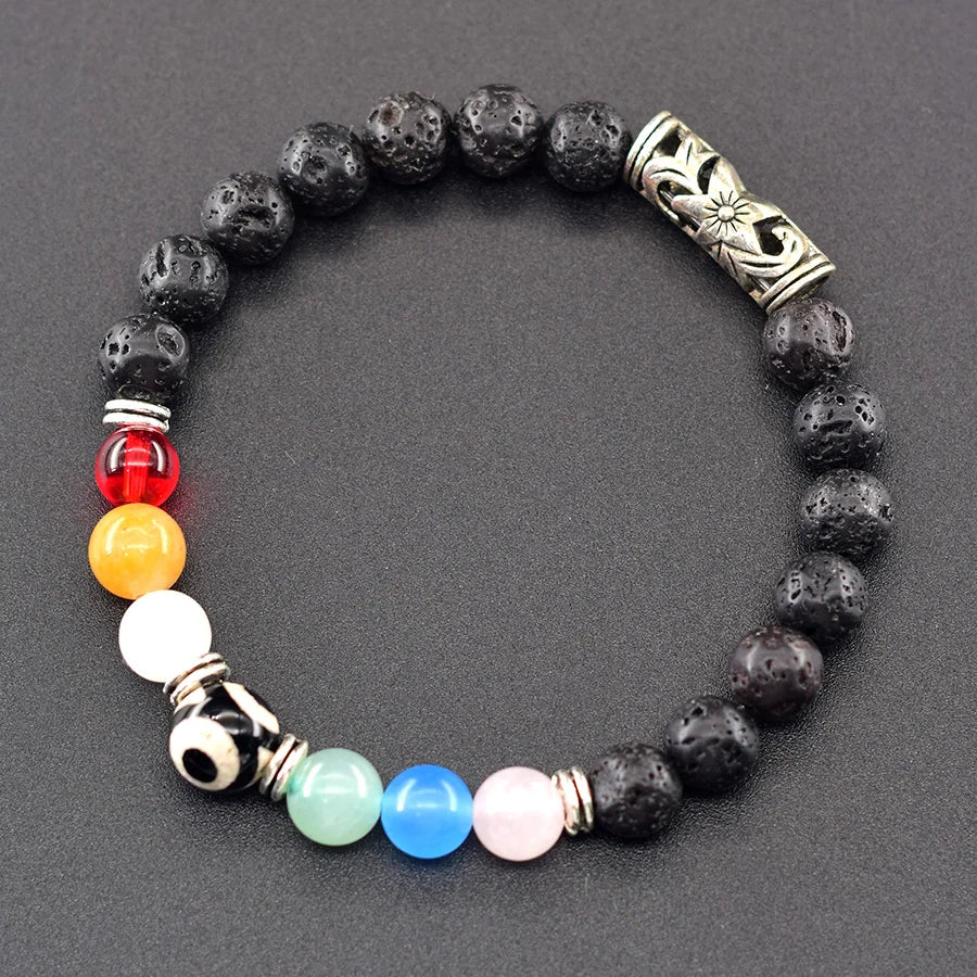 Tibetan Tianzhu Bracelet Colorful Natural Stone Beads Jewelry for Women Classic Black Obsidian Bangle Dispel Evil Spirits Gift  (GoldenCity)