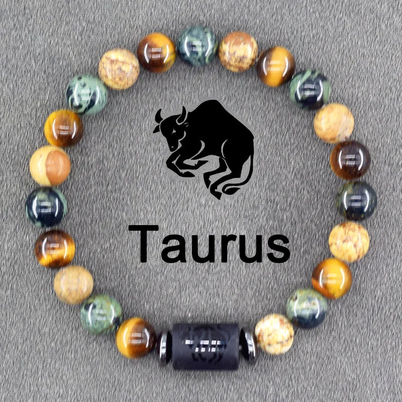 Zodiac Sign Bracelet Homme 12 Constellation Bangles Men Gemini Virgo Leo Libra Bracelet Women Friendship Gift Bracelet on Hand  (GoldenCity)