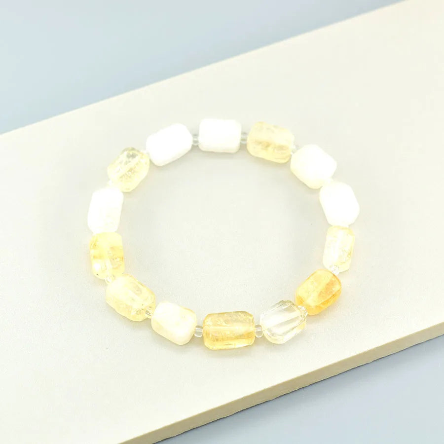 Natural Map Stone Beads Bracelet Men Women Regulate the Aura and Bring Good Luck Elastic Strand Jewelry for Kids Gift Wholesale  (GoldenCity)