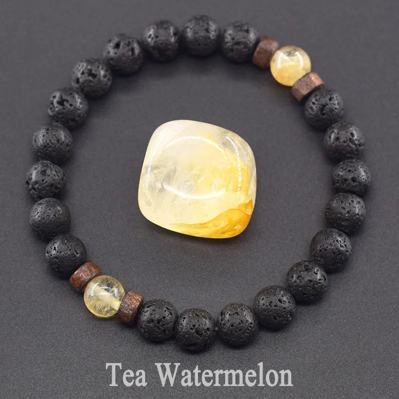 8mm Black Volcanic Beads Bracelet Men Natural Amehyst Crystal Bracelet for Women Body-Purfying Genuine Amethyst Natural Pulsera  (GoldenCity)