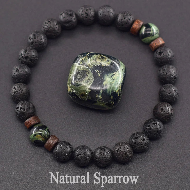 8mm Black Volcanic Beads Bracelet Men Natural Amehyst Crystal Bracelet for Women Body-Purfying Genuine Amethyst Natural Pulsera  (GoldenCity)