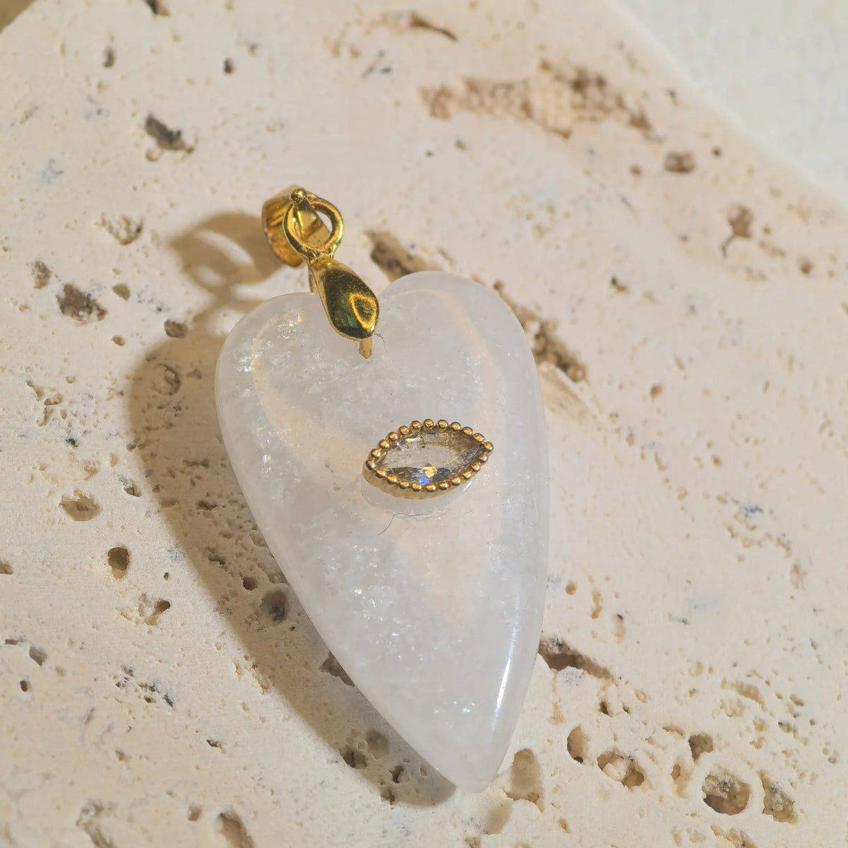 1pc Romantic Heartshape Natural Stone Pendant Green Aventurine Opal Stone Pendant for Women Jewelry Christmas Gift  (GoldenCity)