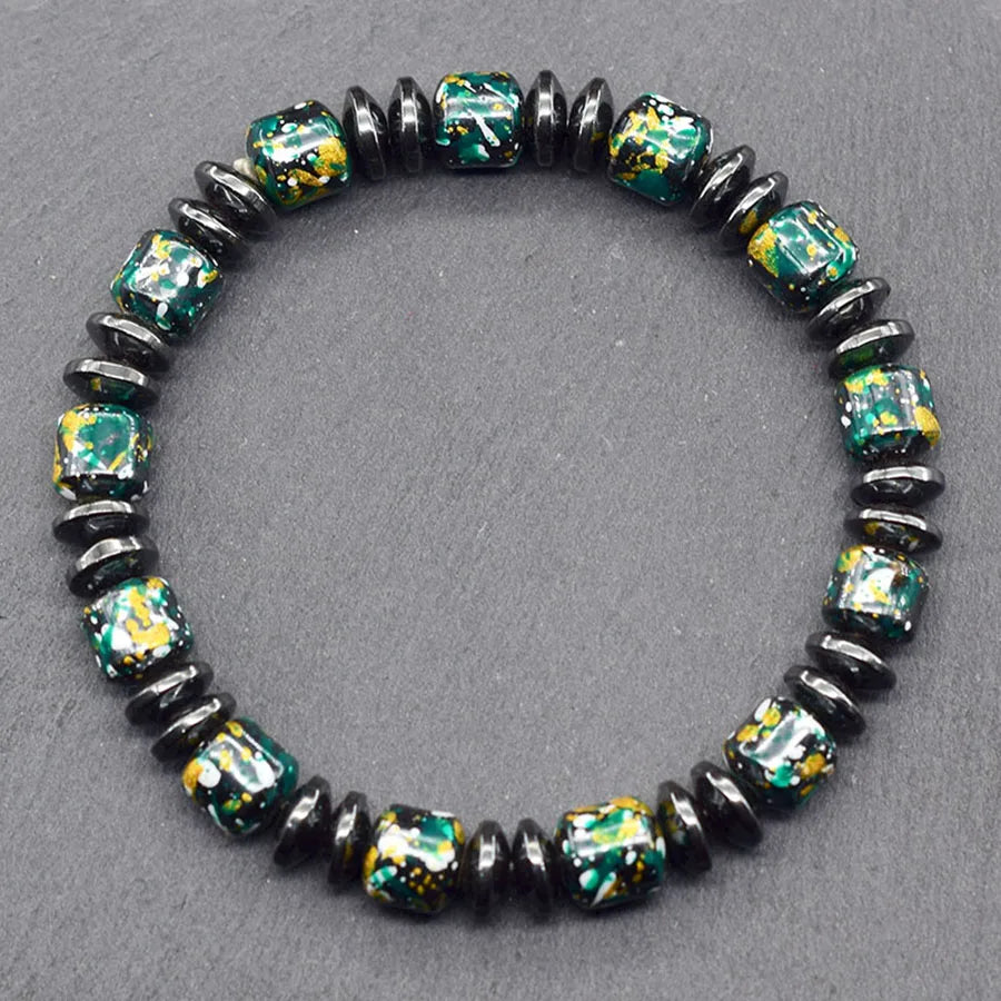 Bohemian Therapeutic No Magnetic Hematite Bracelet men Loss Weight Slimming Health Care Jewelry Women Promote Blood Circulation  (GoldenCity)