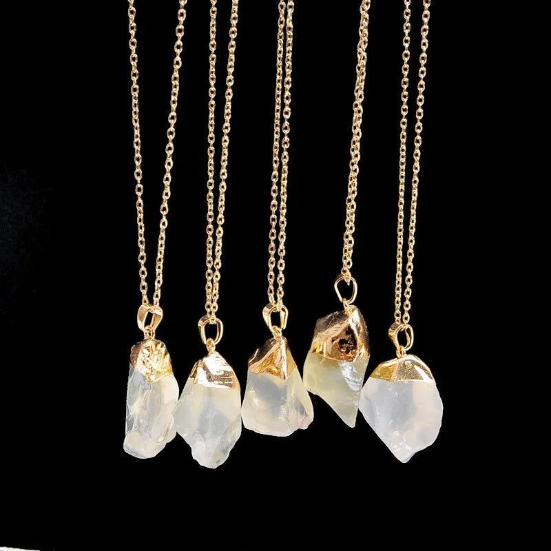 Irregular Amethyst Gemstone Necklace Healing Crystal Chakra Stone Women Birthday Gift Citrine Gemstone Necklace Healing Crystal  (GoldenCity)