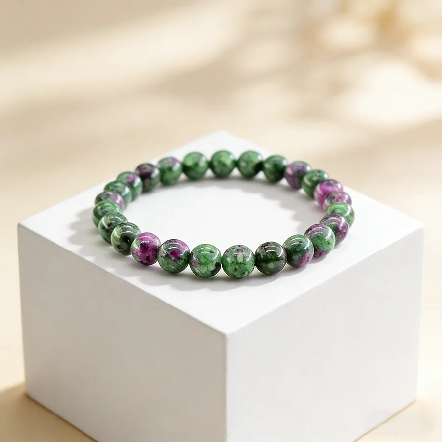 Fashion Natural Waterlemon Red Stone Round Beads Bracelets Amethyst Men and Women Charm Jewelry Healing Crystal Gemstone Bangle  (GoldenCity)