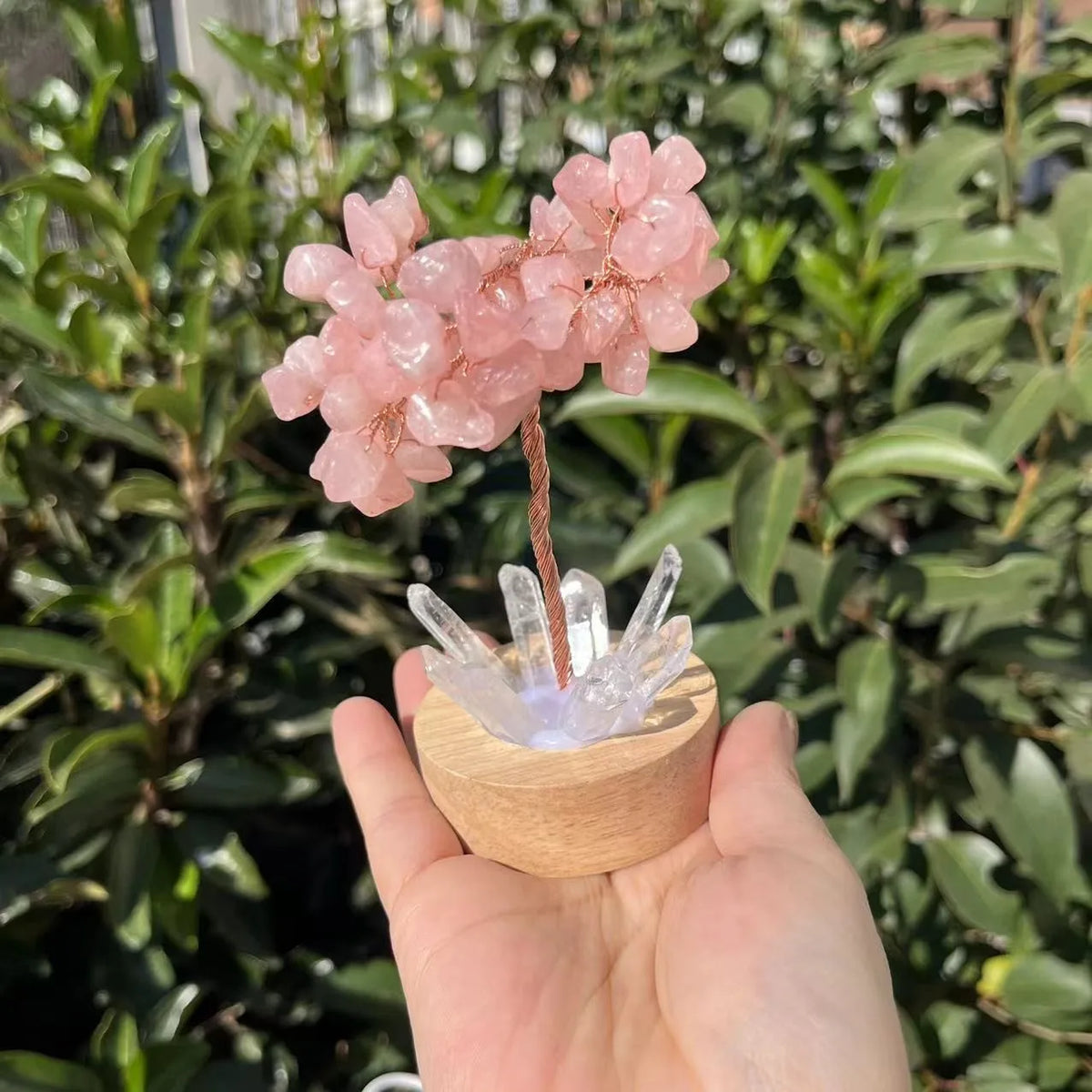1pcs Crystal Money Tree Reiki Chakra Feng Shui Trees Decor Sparkling Crystal Tree Of Wealth With LED Base Crystal Birthday Gift  (GoldenCity)