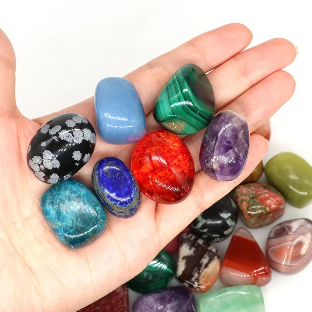 Natural Tumbled Stones Reiki Healing Crystal Quartz Bulk Ore Gravel Energy Mineral Specimen Aquarium Home Decor Gems Pendant DIY  (GoldenCity)