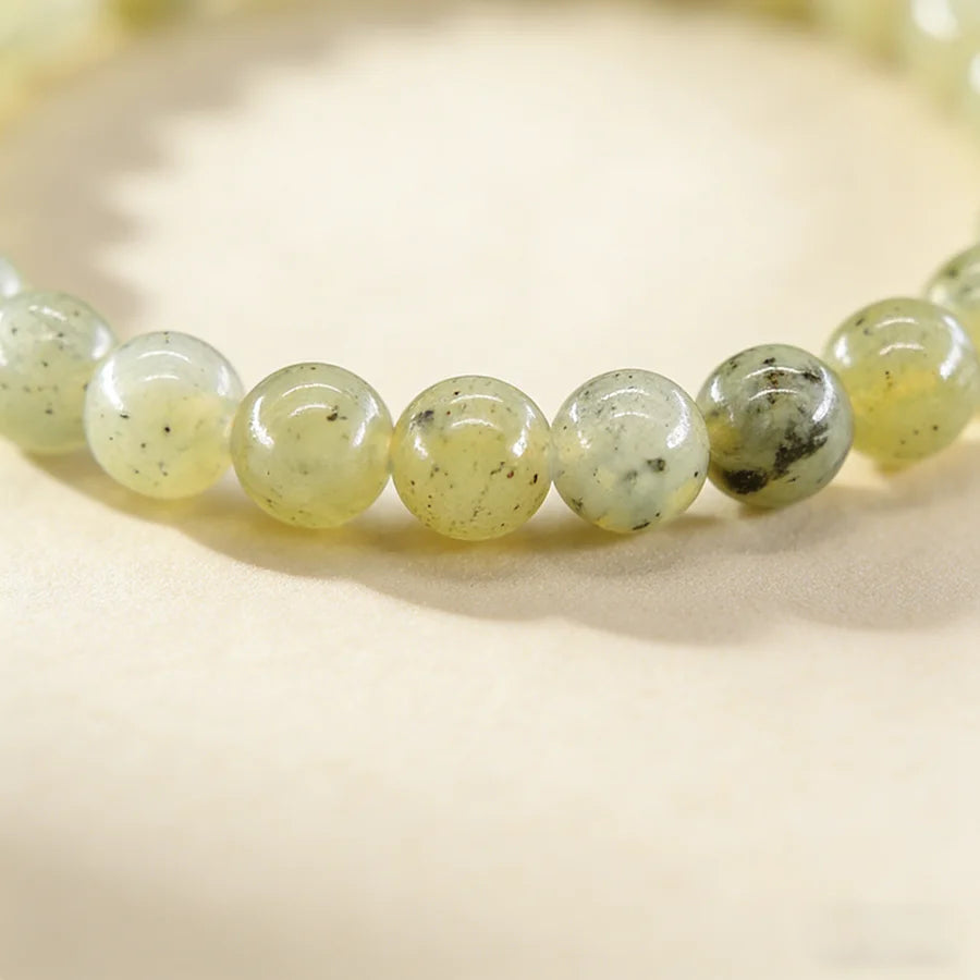 Genuine Natural Unakite Stone Bracelet Natural Gemstone Bead Jewelry for Women Bohemia Style Elastic Bangle Relieve Anxiety Gift  (GoldenCity)
