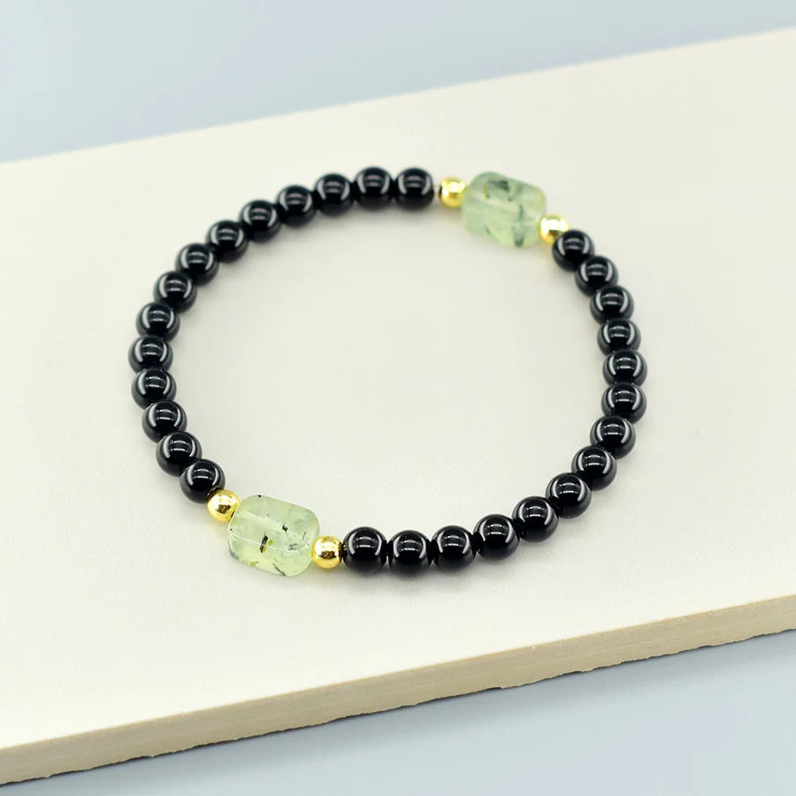 Natural Map Stone Beads Bracelet Men Women Regulate the Aura and Bring Good Luck Elastic Strand Jewelry for Kids Gift Wholesale  (GoldenCity)